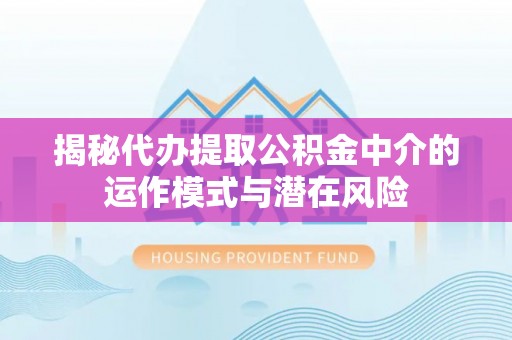 蜀山揭秘代办提取公积金中介的运作模式与潜在风险