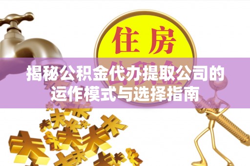 蜀山揭秘公积金代办提取公司的运作模式与选择指南