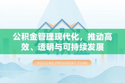 蜀山公积金管理现代化，推动高效、透明与可持续发展