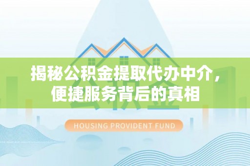 蜀山揭秘公积金提取代办中介，便捷服务背后的真相