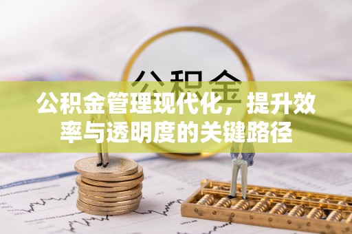 蜀山公积金管理现代化，提升效率与透明度的关键路径