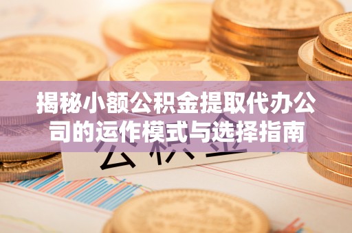 蜀山揭秘小额公积金提取代办公司的运作模式与选择指南