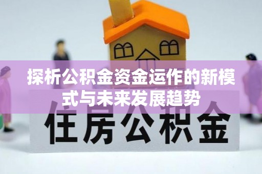 蜀山探析公积金资金运作的新模式与未来发展趋势